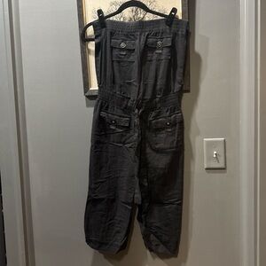 Black Button-Detail Jumpsuit